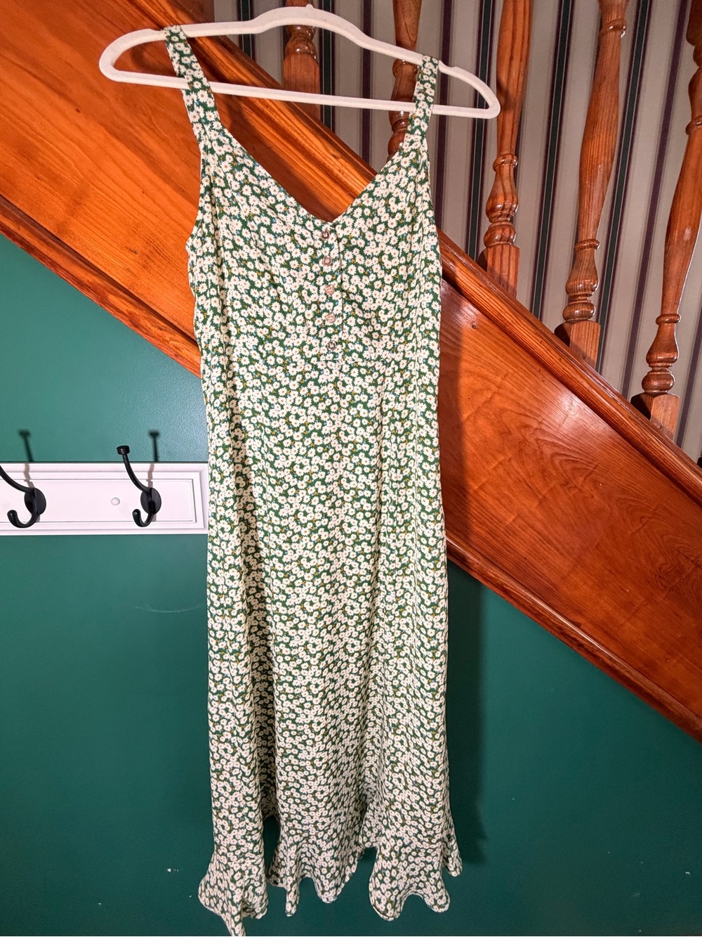 Lulu's Green Daisy Slip Maxi Dress